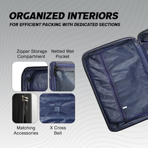 Image of AMERICAN TRAVELLER UrbanGlide Trolley Bag | Travel Suitcase | Premium Polypropylene Hard Shell, TSA-Type Lock, Silent Spinner Wheels, Durable Design