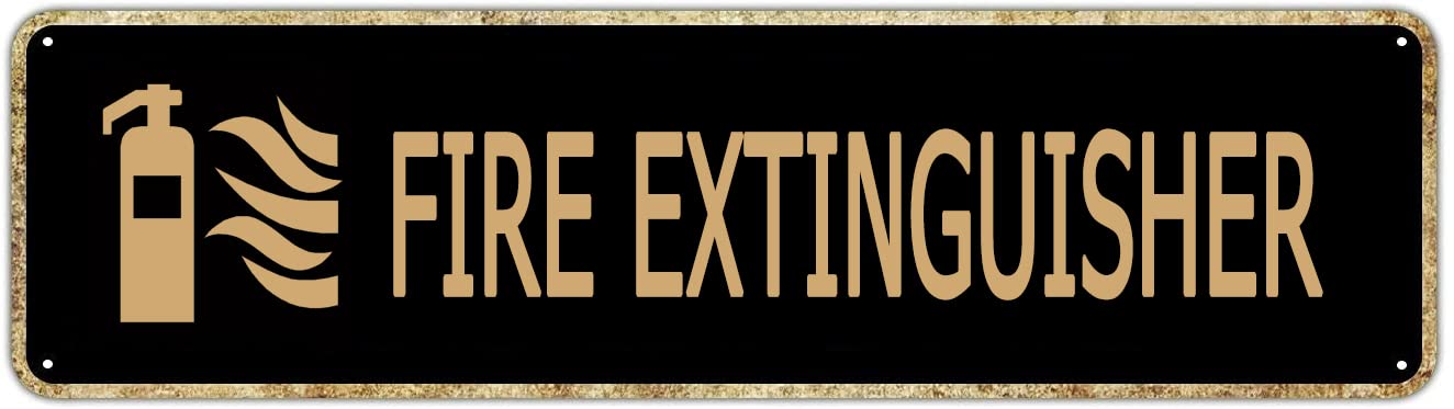 Metal Sign Fire Extinguisher Vintage Signs Retro Tin Signs Aluminum Sign Office Quotes Home Sign Kitchen Garden Pub Club Decor 4x16 Inches