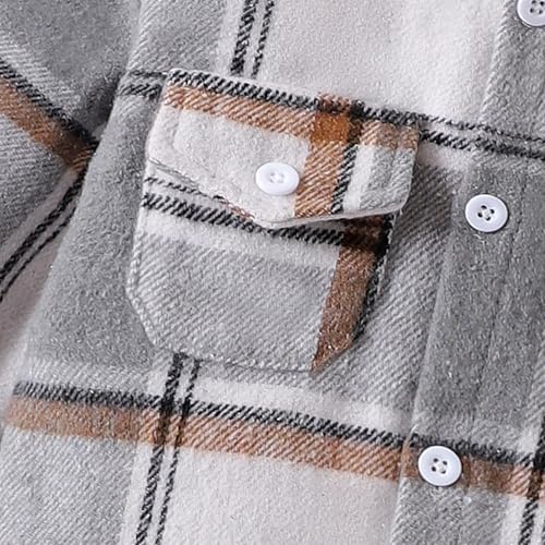 Image of Toddler Baby Boy Fall Winter Clothes Long Sleeve Plaid Hooded Sweatshirt Ripped Holes Jeans Set 1-5 Years Old