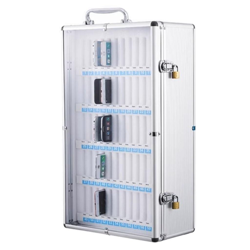 MultiGrid Cell Phone Storage Box60 Slots Mobile Phone Locker for Classroom Office Repair ShopSecure & Organized Mobile Device Management Solution