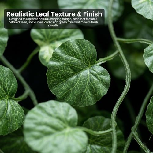 Image of Go Hooked Artificial Hanging Creeper for Home Decor (Pack of 24, 7 Ft) | Green Pilea Coin Leaf Garland with 3x3 cm, 72 Leaves Each | Plastic Decorative Creeper for Balcony, Walls, Garden Decoration