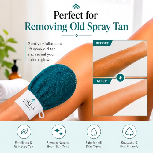 Image of Zakia's Morocco Moroccan Kessa Exfoliating Scrub Glove - Teal Blue