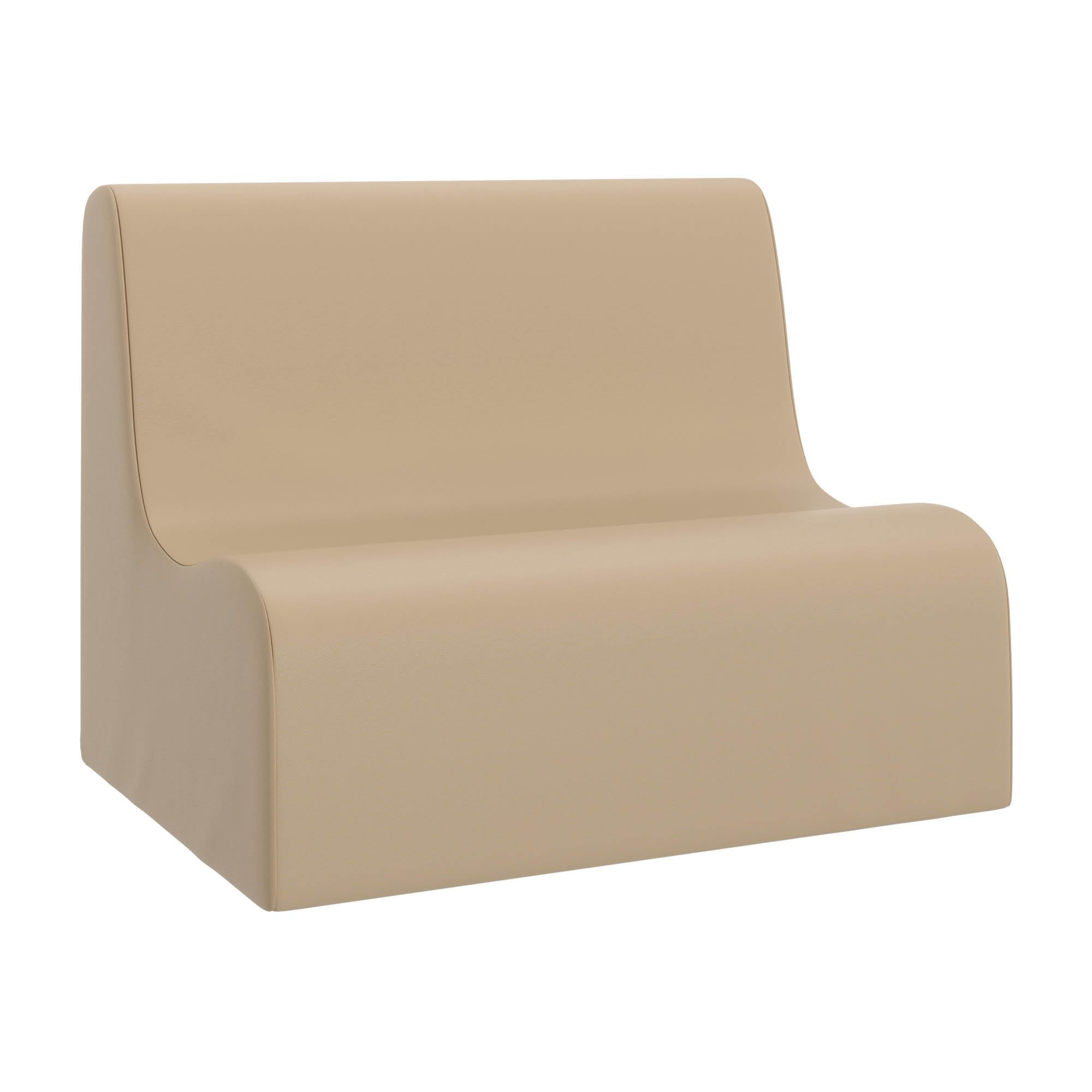 Children's Factory Medium Contour Sofa, Mix-and-Match Kids Chairs, Sofas, Corner Ottomans and Cubes, Foam-Filled and Water-Resistant, Flexible Seating for Classroom Elementary, Sand Kids Couch