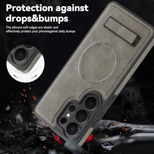 Image of Lunivop for Samsung Galaxy S26 Ultra Case PU Leather 6.9 inch Grey