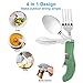5 Pack Camping Utensils, 4-in-1 Portable Stainless Steel Cutlery with Fork, Spoon, Knife, and Bottle Opener - Lightweight, Detachable, and Durable Camping Silverware for Outdoor Events and Adventures