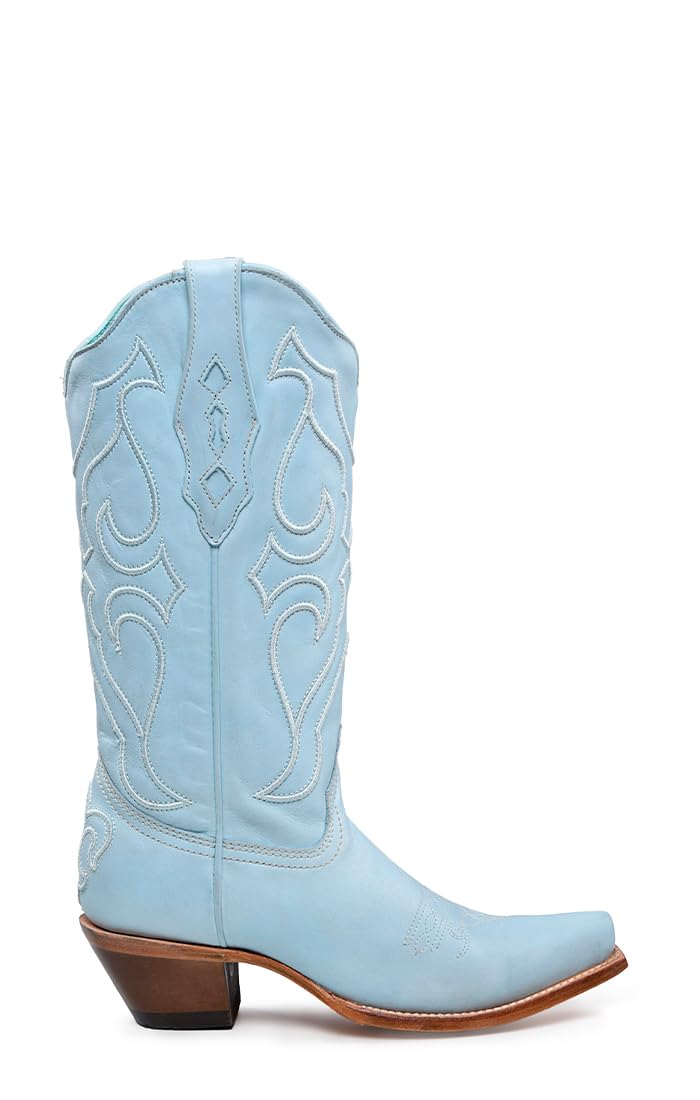 CORRAL LADIE'S BABY BLUE EMBROIDERY, LEATHER SOLE, COWHIDE LEATHER, WESTERN BOOTS, Z5253