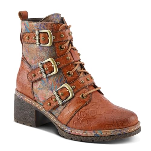 Spring Step L'Artiste Moonlit Women's Glamorous Bootie - Contrasting Textures, Floral Embossing, Comfortable Lug Sole2