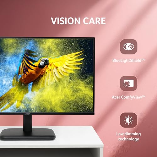 Image of acer EK240Y P6 P6 23.8 Inch IPS Full HD Backlit LED Monitor I 144Hz Refresh Rate, 1MS VRB Response Time, AMD FreeSync I 1 x VGA 1 x HDMI with Inbox HDMI Cable I Zero Frame Design I Eye Care I Black