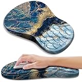 Picture of YIWEI Ergonomic Mouse Pad with Wrist Rest - Comfortable Office Mousepad with Memory Foam Wrist Support for Carpal Tunnel Relief, Mouse Pads with Non-Slip Base for Gaming and Home (Marble)