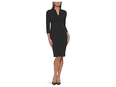 Calvin Klein 3/4 Sleeve V-Neck Sheath Women