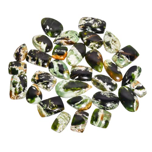 GEMKORA™ 4 to 5pcs Natural Chrome Chalcedony Gemstone Wholesale Cabochons Lot, Jewelry Making Loose Gemstone, Polished Specimen, DIY, Wire Wrapping, Reiki, Healing Crystals,...