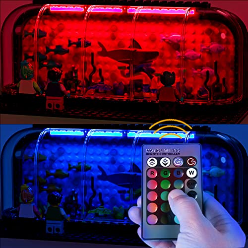 TEDDOO Building Block Light Kit with 10 LED Light Strips, Infrared Remote Control, and 20 Blocks - Compatible with Most Lego Models - Easy DIY Installation for City and Street Scenes - 16 Colors