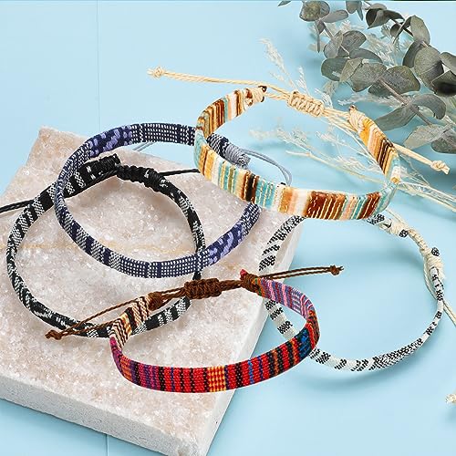 Surfer Beach Bracelet Set Men and Women, Bracelets For Men, Handmade Boho Bracelets Jewelry Wrap Bracelets Adjustable, Men'S And Women'S Anklet, Woven Bracelets2