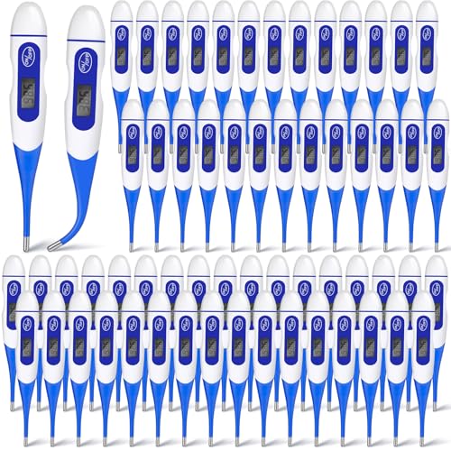 TrelaCo 64 Pcs Digital Thermometers, Oral Fast Reading, Blue
