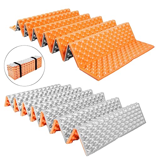 TIYURENER Closed Cell Foam Sleeping Pad,Folding Sleeping Pad Backpacking,Moisture-Proof Foldable Sleeping Pad, Lightweight,Sleeping Mat for Camping Hiking Backpacking Car Camping Mats (Orange)