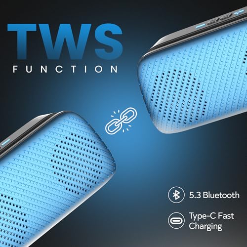 Image of sonilex 10W Bluetooth Speaker, Mobile Holder, TWS, Type-C Charging (Blue)