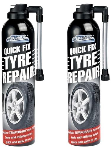 2 X QUICK FIX CAR EMERGENCY FLAT TYRE INFLATE PUNCTURE REPAIR KIT