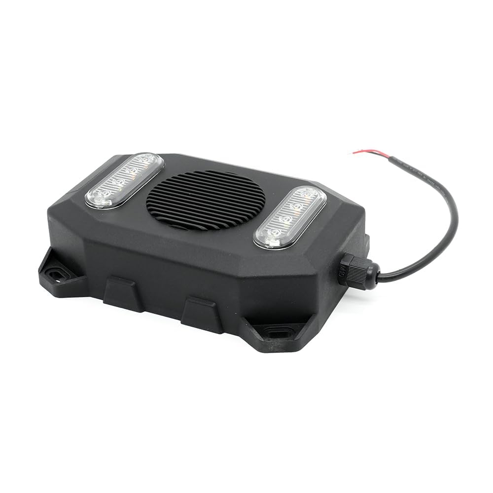 12-24V Alarme de secours de bruit blanc et avertissement lumineux - Système de sécurité de recul 97dB pour camions et machines (4PCS)