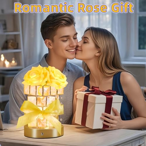 Image of Rose Flower Lamp,Birthday Gifts for Women Cordless LED Touch Night Light