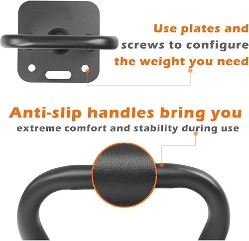 Miniatura 5 de Adjustable Kettlebell Handle with Steel Weight Plates for Home Gym Workout, Strength Training & Full Body Exercise