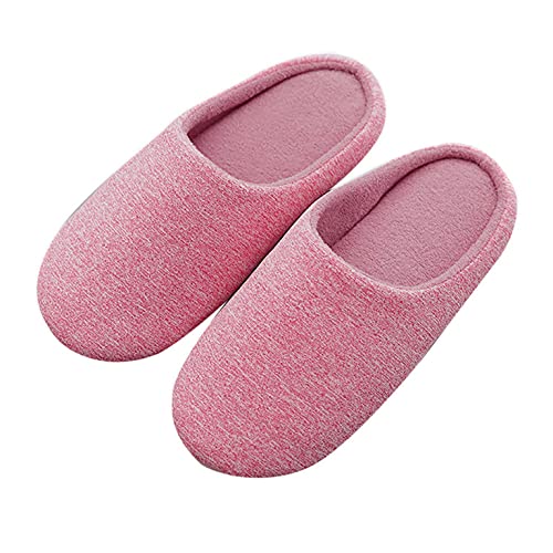 Hbeylia Slippers For Women Men Unisex Soft Comfort Cotton Memory Foam House Slippers Washable Anti Skid Solid Color Slip On Bedroom Sliders Autumn Winter Home Slides Slippers For Couples2