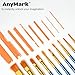 AnyMark Acrylic Paint Set, 24 Classic Colors with 10 Brushes, 2 fl oz/60ml Bottles, Art kit Painting Supplies for Kids Adults Canvas, Rock, Wood