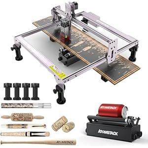 ATOMSTACK A5 Pro lasergraveermachine met R3 laserroterende rol, 40W lasersnijmachine, gecomprimeerde punt, doe-het-zelf-lasergraveermachine voor hout, metaal, acryl