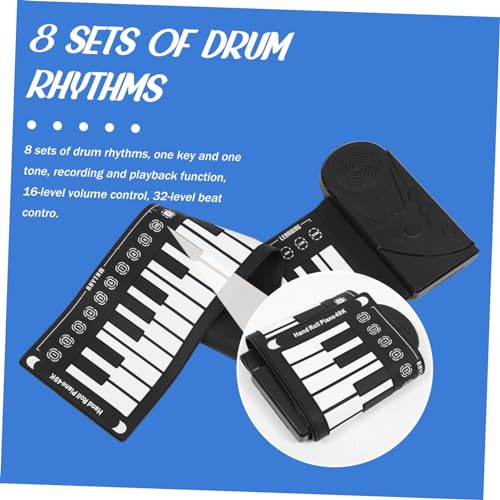 JOINPAYA 1 Jeu De Piano À 49 Touches Piano Électrique Portable Clavier De Piano Enroulable Piano Créatif Piano À Main Piano Pliable Piano Pliant Pour Abs Noir - Les Beatles, Paul McCartney, John Lennon, RIngo Starr, George Harrison JOINPAYA 1 Jeu De Piano À 49 Touches Piano Électrique Portable Clavier De Piano Enroulable Piano Créatif Piano À Main Piano Pliable Piano Pliant Pour Abs Noir – Image 8