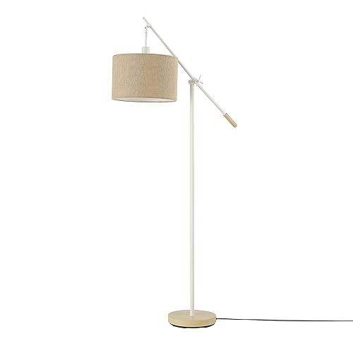 Globe Electric Serena 66" Floor Lamp, Matte White, Faux Wood