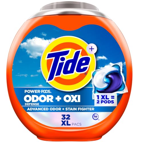 Image of Tide Odor Defense + Oxi Laundry Detergent Pacs, Original Scent, 32 Count, Advanced Odor + Stain Fighter