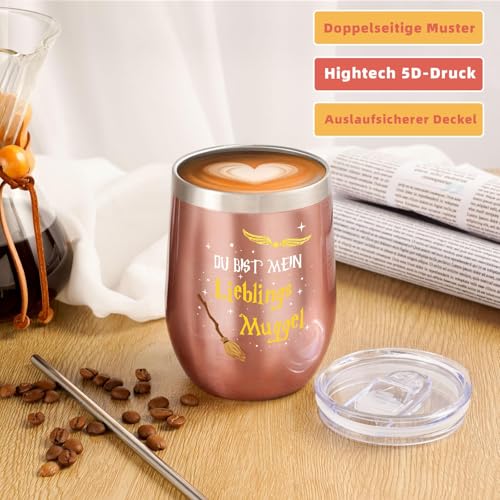 Thermobecher 350ml Valentinstag Harry Geschenk für Frauen, Tasse Gedruckt Du bist mein Lieblings Muggel, Personalisierte Valentinstagsgeschenk für Sie, Beste Geburtstagsgeschenk Freundin