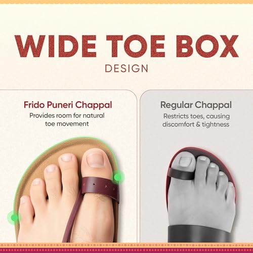 Image of Frido Puneri Chappal for Women | Ergonomic Traditional Indian Leather Chappal with Memory Foam, Wide Toe Box & Zero Drop Design | Adjustable Ethnic Footwear