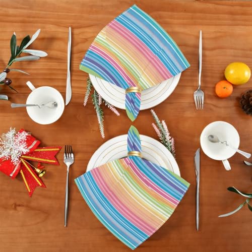 Set de 4 Servilletas de Tela Rayadas Qilmy Reutilizables miniatura 4