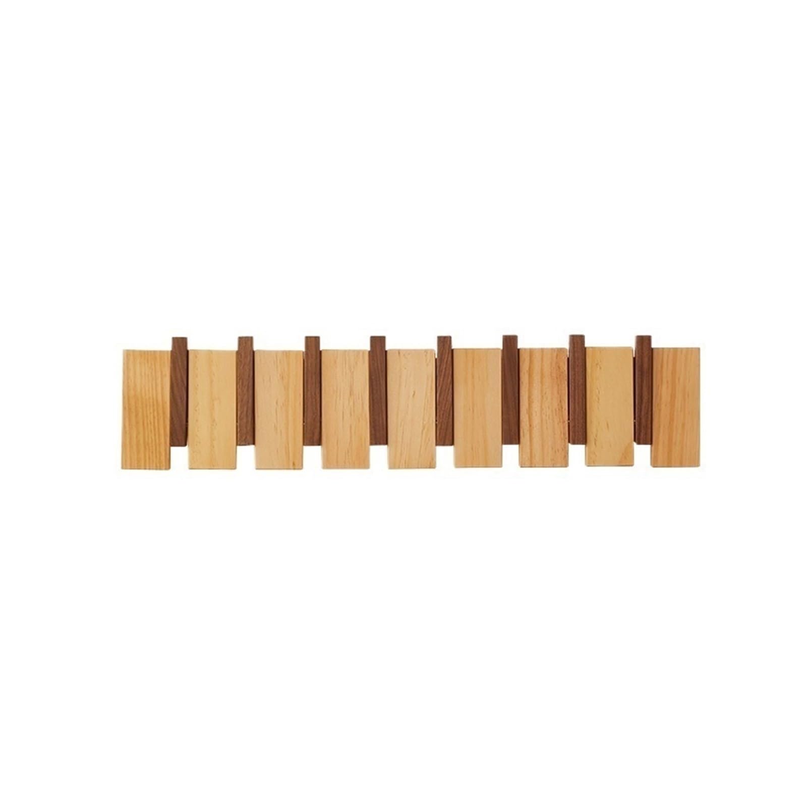 PAFOOA Hooks Wooden Hook Clothes Wall Hanging Hanger, Home Entrance Bedroom Mounted Rack(A,L)