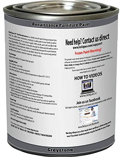 Retique It Chalk Furniture Paint by Renaissance DIY, Poly Kit, 06 Greystone, 32 Ounces