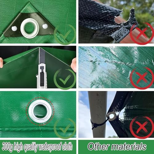 Lonas impermeables exterior duraderas con cuerda multiusos de alta densidad para jardín 7