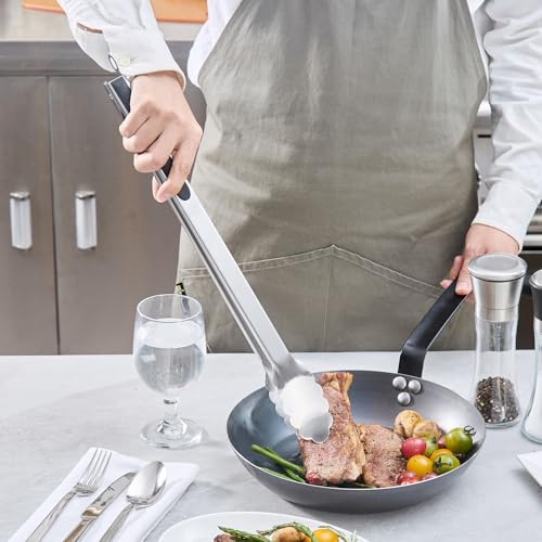 Restaurantware Grilling Tongs - 1 Count Pack - Met Lux 20" x 2" Stainless Steel Grill Tongs, Scalloped Tips, Ergonomic Design, Heat Resistant - Silicone Handle Barbecue Tool For Outdoor Cooking by Restaurantware - Used condition - Image 5