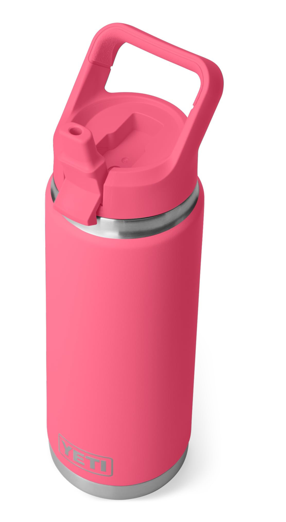 YETIRambler, Stainless Steel Vacuum Insulated C Straw Bottle with Straw Cap, 26oz (Tropical Pink)