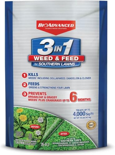 BioAdvanced 3-in-1 Weed and Feed Granules for Southern Lawns...