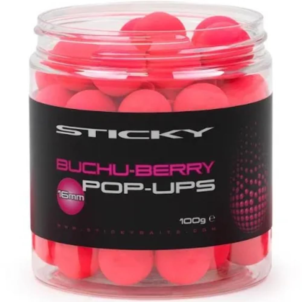 Sticky Baits 12mm Buchu-Berry Pop Ups - BUC12 (Pack of 1) - Pink - Needle Point - Fishing Hook Pop Up