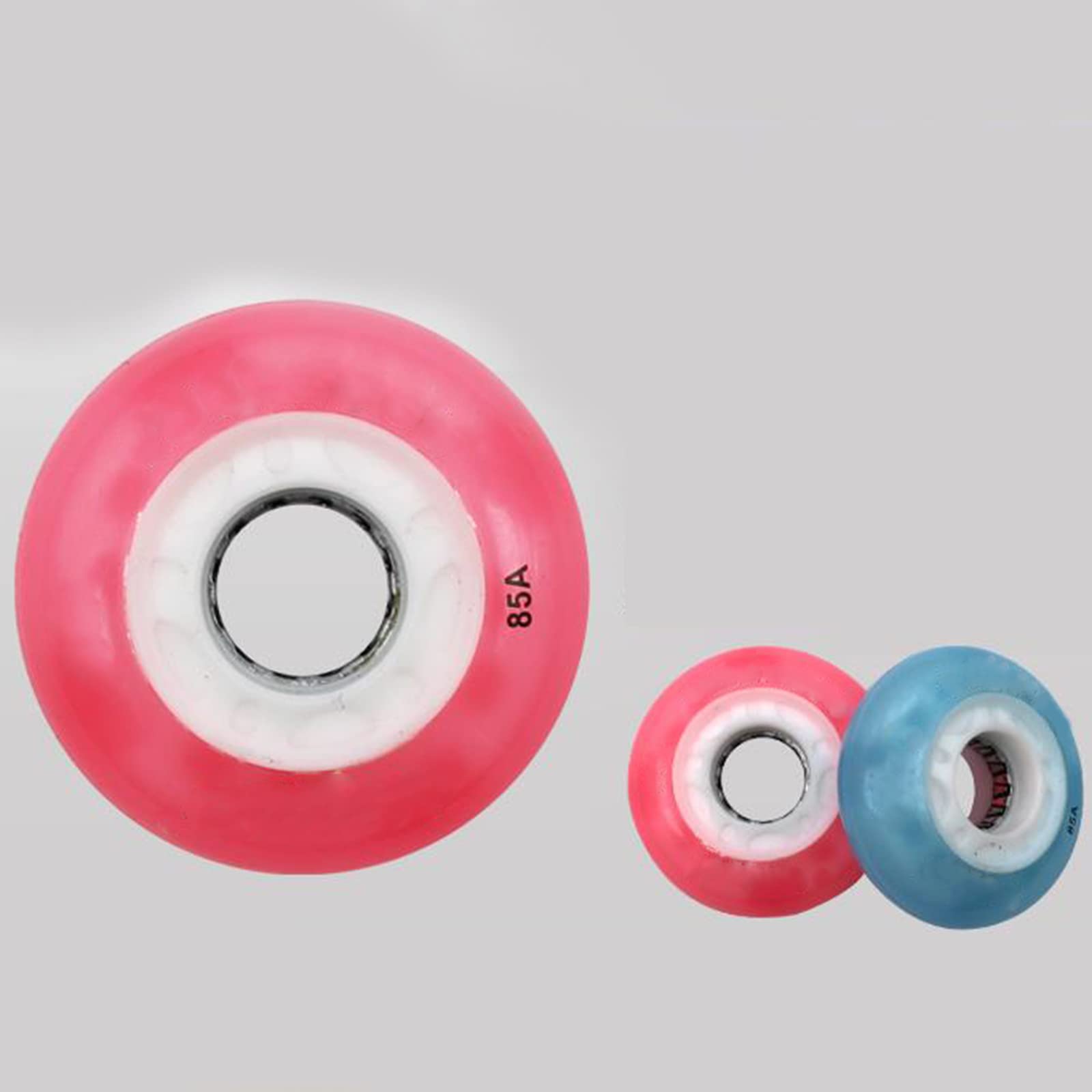 Genérico Ruedas de Repuesto para Patines en Línea Exterior Interior Ruedas Led Iluminadas de 85 A (62 mm, 64 mm, 68 mm Y 70 mm) para Cualquier Producto (Paquete de 8)