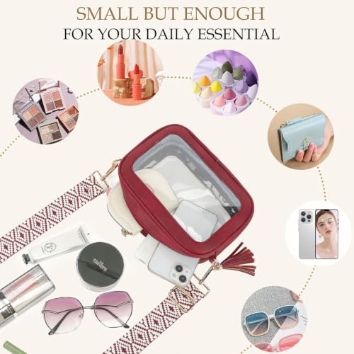 Image of LOXOMU Clear Crossbody Bag Stadium Approved - Waterproof Clear Purses for Women Stadium Bag with Adjustable Guitar Strap