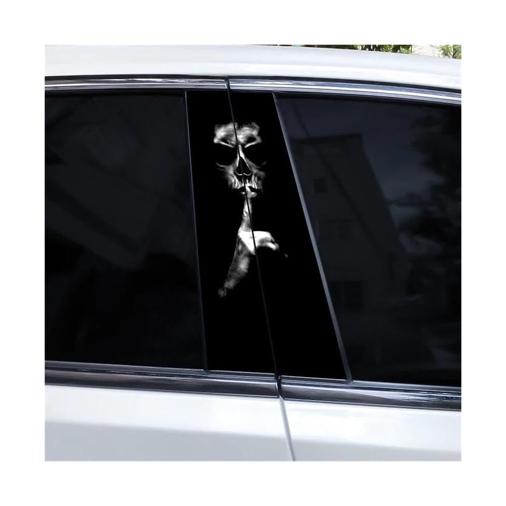 Car Parts 2pcs Grim Reaper Car B-Pillar Sticker DIY Vinyl Waterproof Car Door Pillar Decal(Type A)