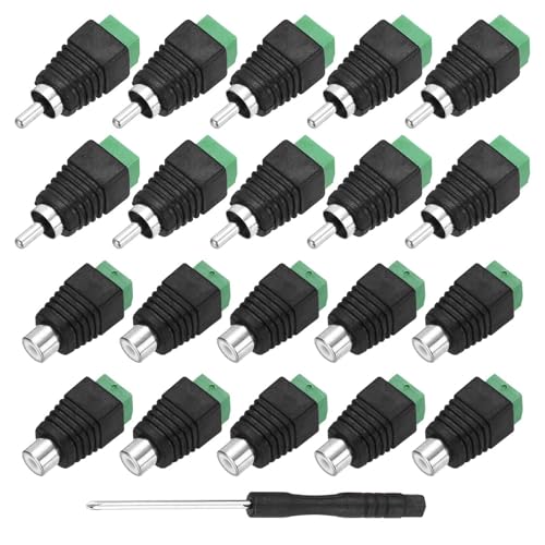 Bornes RCA de tornillo MECCANIXITY negros para instalar cables de altavoz sin soldar