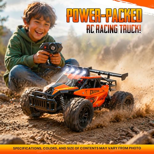Image of Zest 4 Toyz Rock Crawler Monster Truck | Remote Control Car Toy for Kids Adults | Drift Offroad 20km /h High Speed Rechargeable RC Car | 35+ft Range 2.4GHz Remote | USB Cable | Birthday Gift