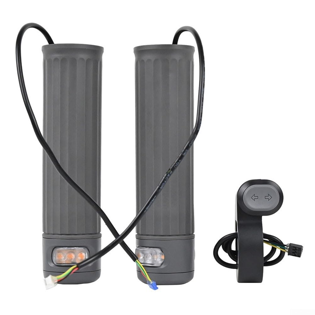 ComfyHarbor Luces intermitentes para scooter Xiaomi - Compatible con modelos 4/Pro/Plus - Luces de seguridad para manillar fáciles de instalar (145 mm, gris) con cable controlador de 25,5 cm