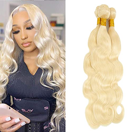 Honey Blonde Bundles Body Wave 613 Hair Bundle Real Unprocessed Virgin Hair Extensions For Women Brazilian Remy Hair Bundle Wet And Wavy Bundles Blonde Bundle 24 26 28 Inch