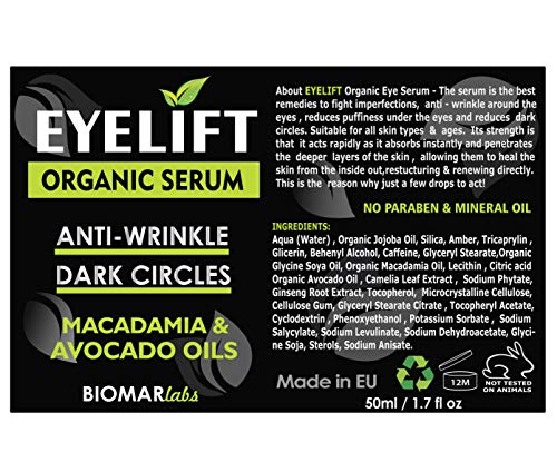 EYELIFT Bio Siero Viso 100% Organic Idratante