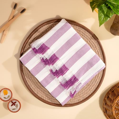 Image of Comforic 100% Bamboo Towels for Bath Large Size | Bamboo Bath Towel for Men & Women | Ultra Soft, Absorbent, Lightweight, Quick Dry Towel for Bath, Beach, Travel, Gym | 75x150 cm - Set of 1 Purple