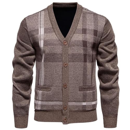 Men Thick Knit Cardigan Sweater Button-Up Vintage Style Casual Streetwear Warm Outerwear2